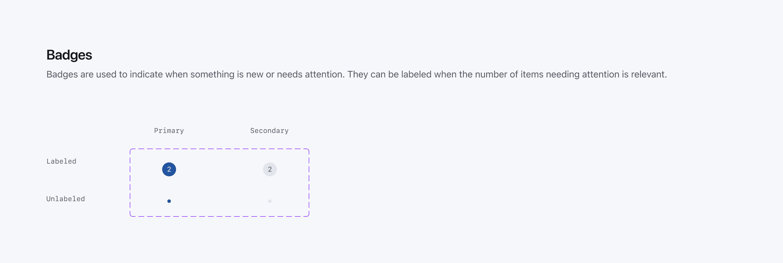 Screenshot of the badge component