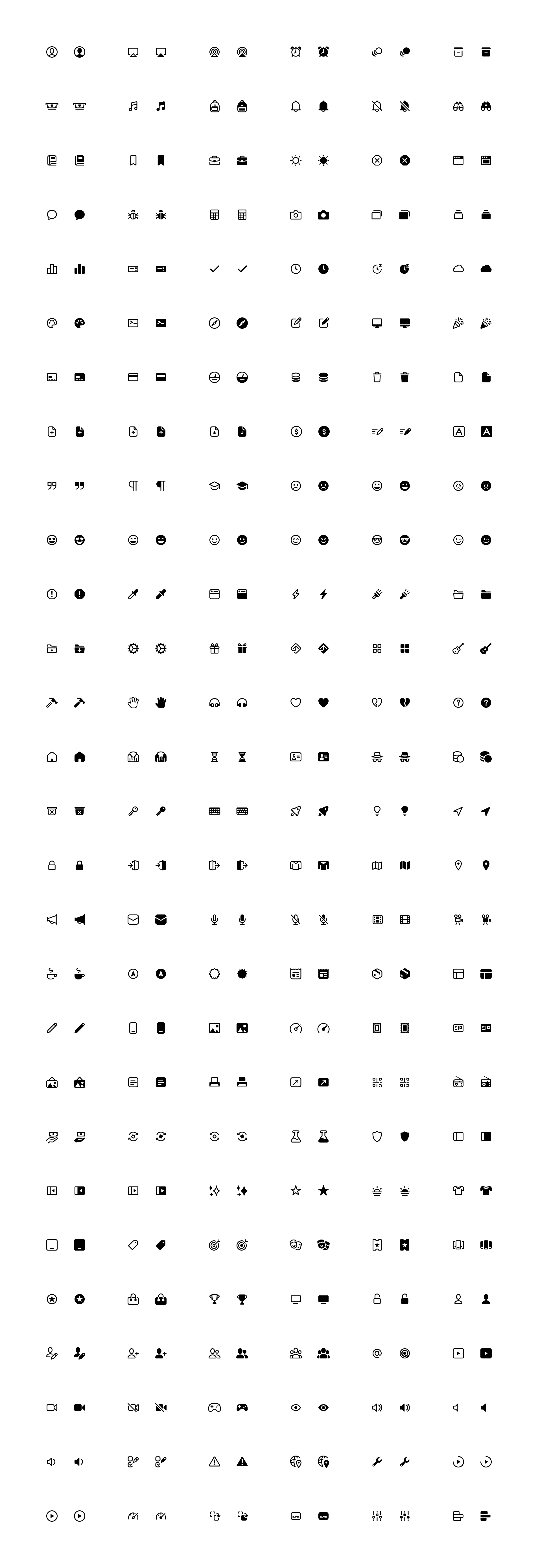 Screenshot of icons from our icon set