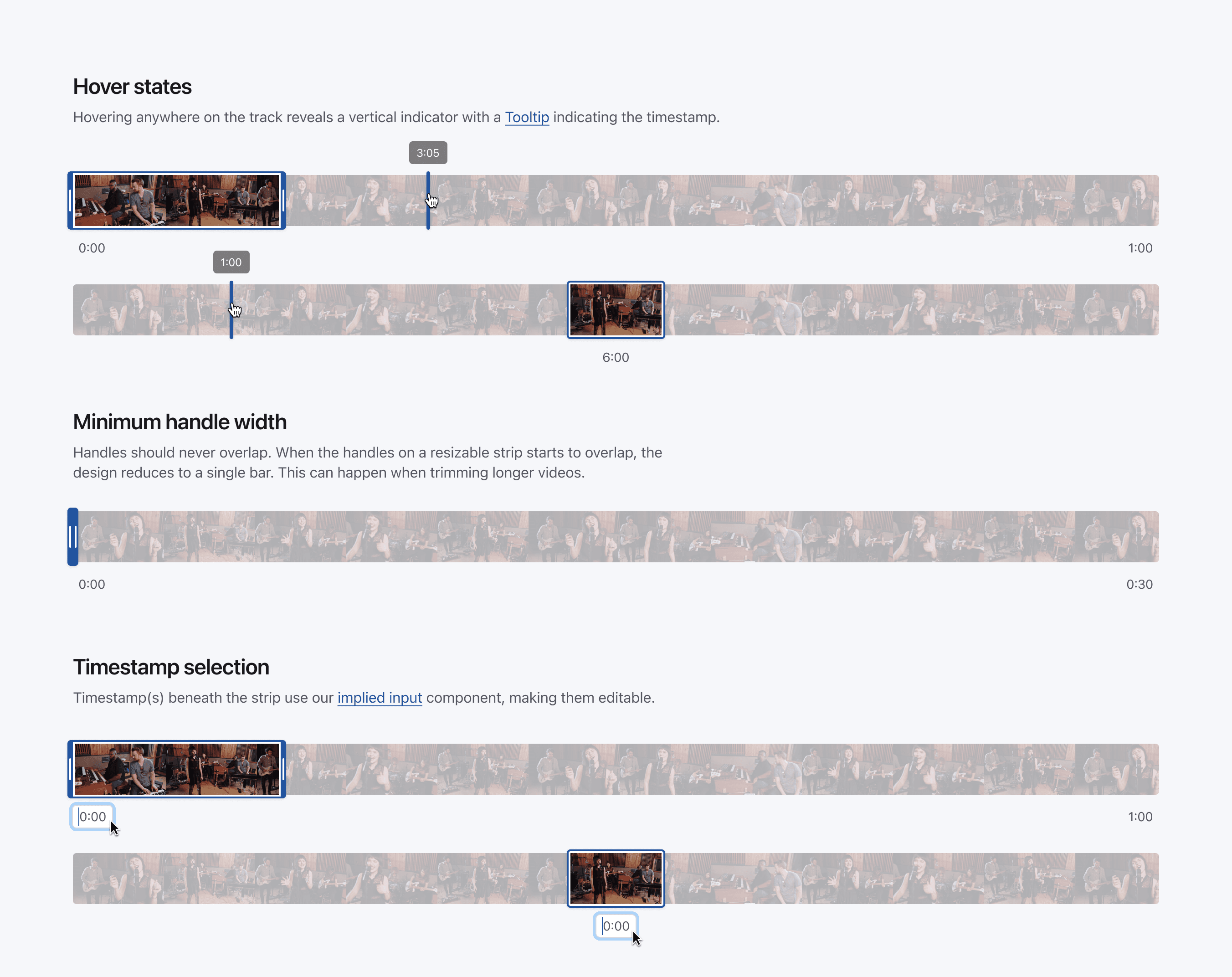Screenshot of example usage for the strip component