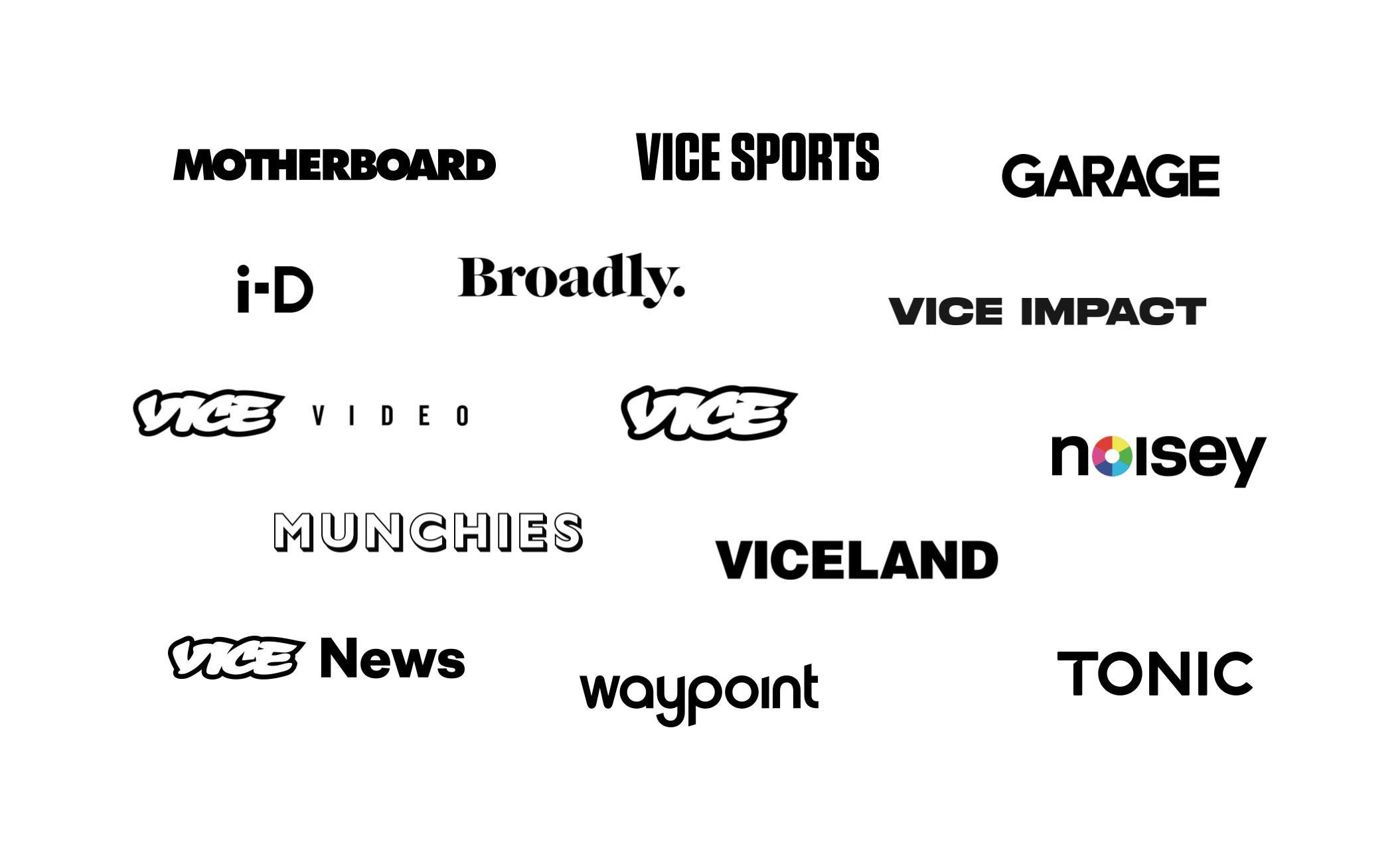 VICE's network of verticals in 2016