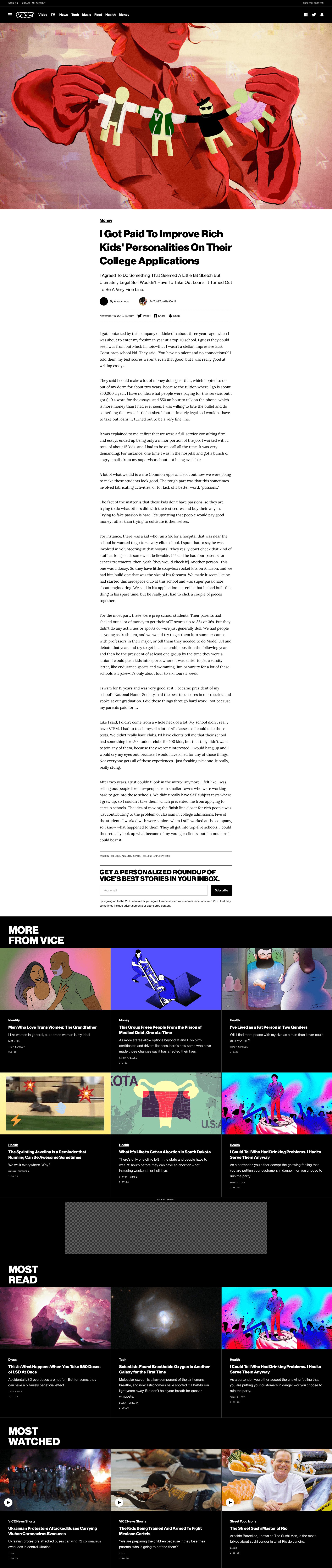 VICE's new article page