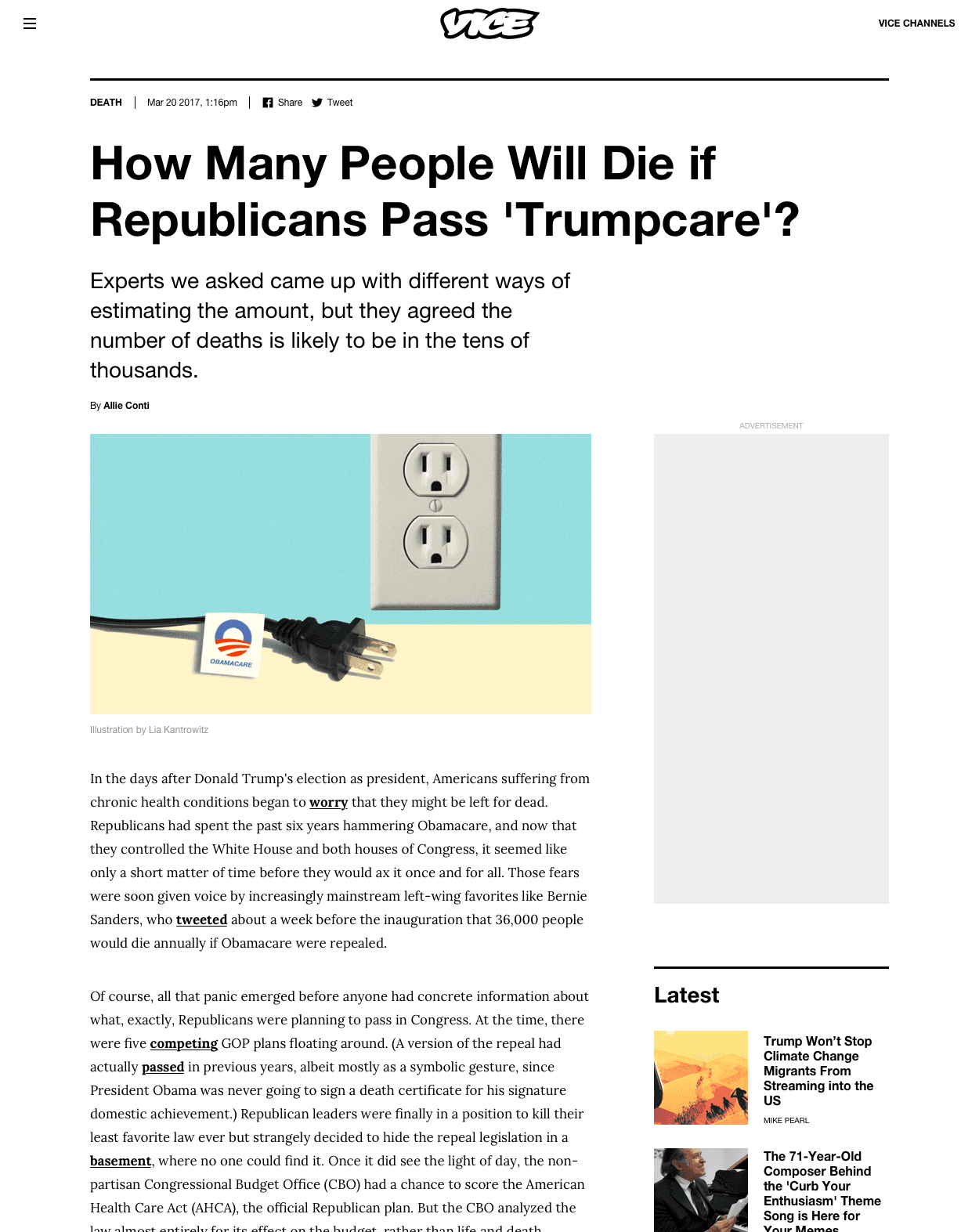 VICE's article page