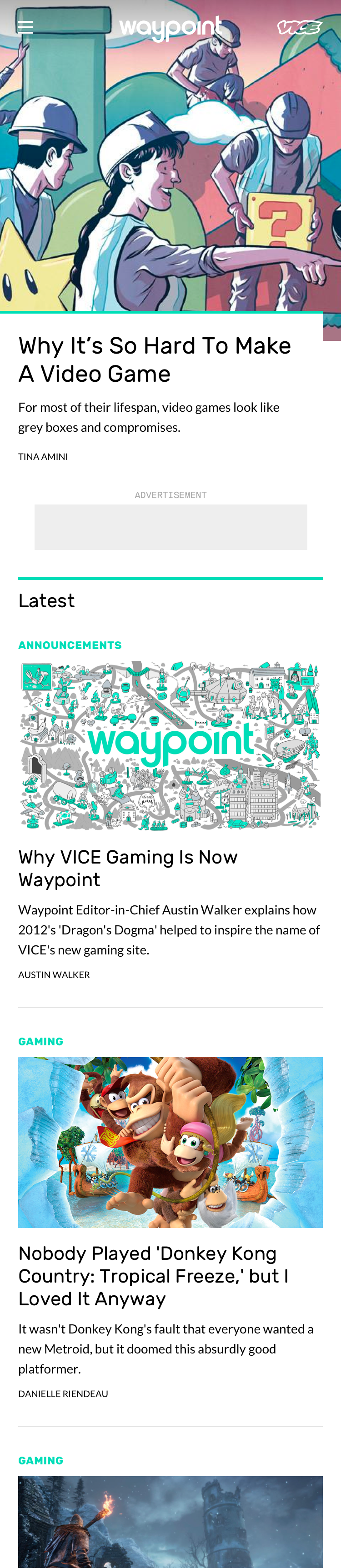 Waypoint's homepage